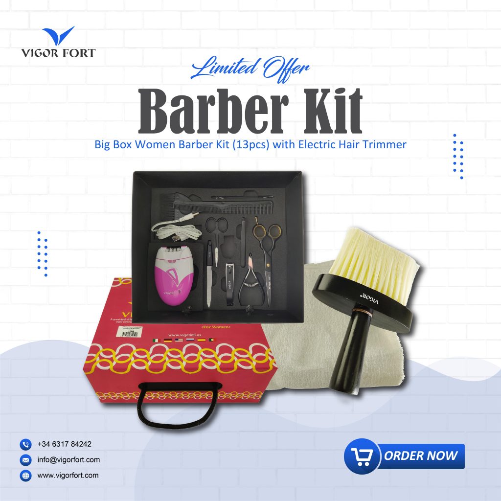 Big Box Women Barber Kit (13pcs) with Electric Hair Trimmer
