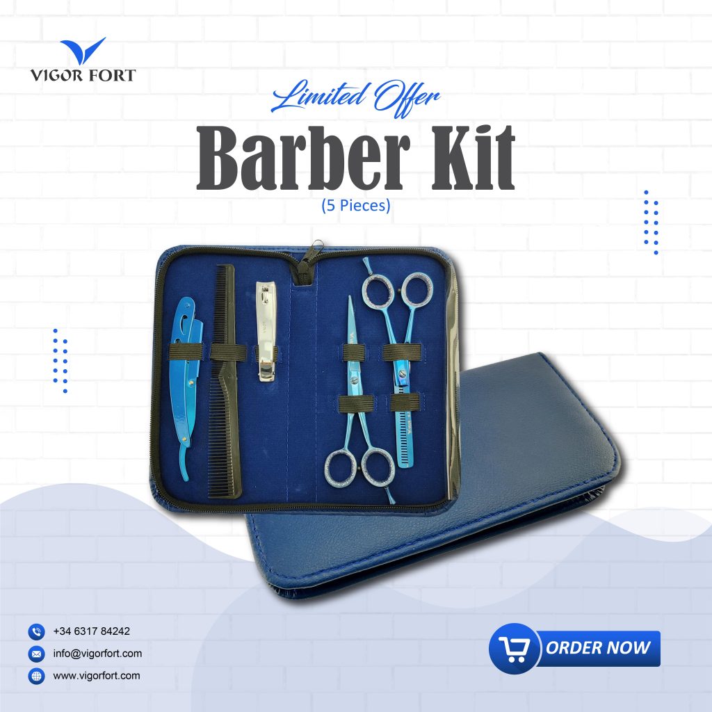 Barber Kit in Blue Color With 5 pcs
