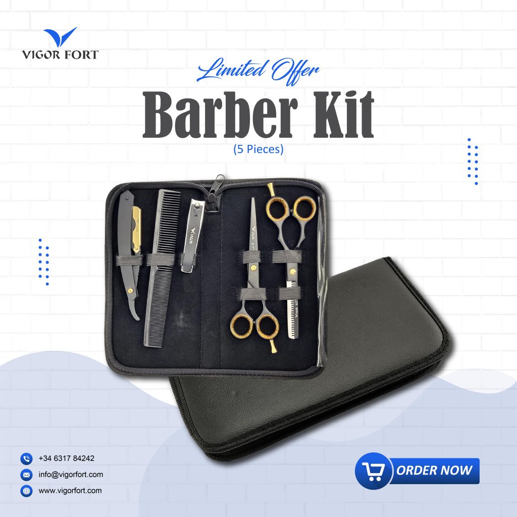 5 PCS Black Color Barber Kit